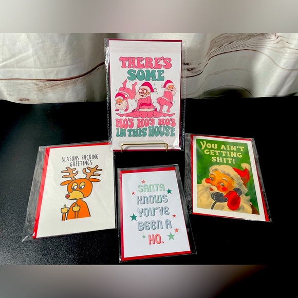 ⚠️🎄 Adult Christmas Greeting Card 4Pc Bundle NWT - Picture 2 of 14